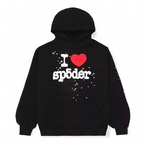 SP5DER | HEART SP5 HOODIE BLACK SIZE M